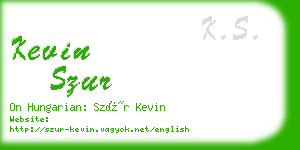 kevin szur business card